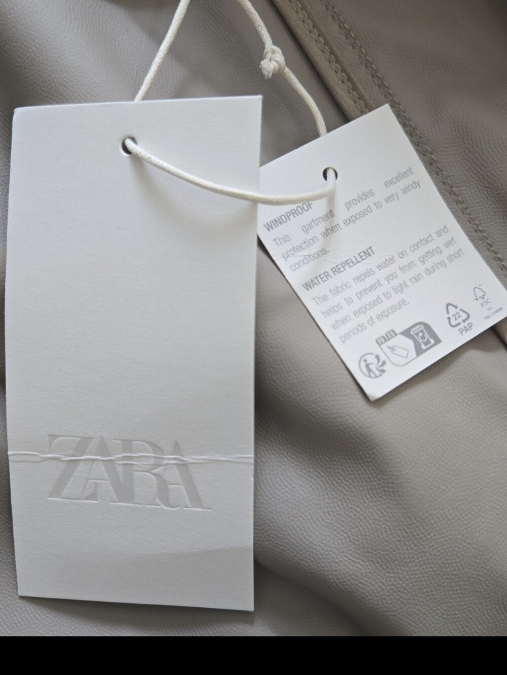 Zara Water-Repellent Belted Trench Coat | Windbreaker Sz:S - Picture 15 of 15
